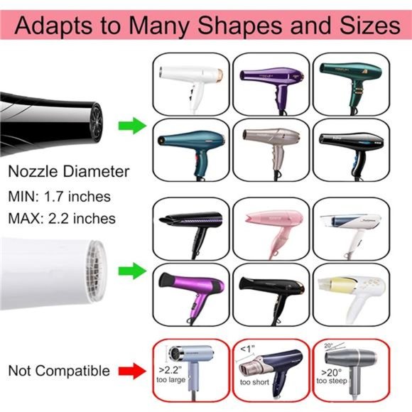 Universal Hair Diffuser Adaptable Hair Dryer Attachment for Blow Dryer Nozzles - Picture 2 of 8